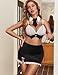 Avidlove Cosplay Lingerie for Women Office Secretary Uniform Sexy Roleplay Costume 4pcs/Set Bodycon Skirt With Necktie