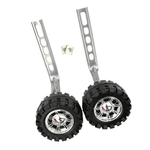 Fxzqgnh Ruedines de Entrenamiento para Bicicletas Infantiles, Ajustables Y Fáciles de Montar, para Bicicletas con Ruedas de 12, 14, 16, 18 Y 20 Pulgadas, Soporte Plateado
