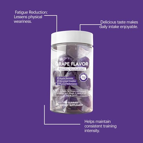 Creatine Gummies pour la force et entraînement prolongé en format pratique à croquer