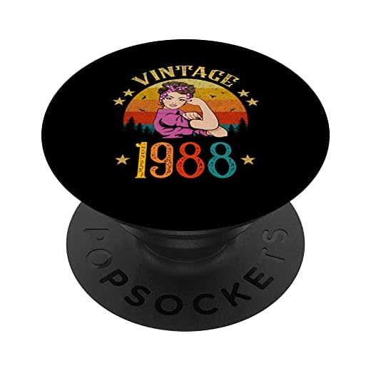 Regalo de cumpleaños vintage de 1988 para mujeres, divertido regalo de 35 años PopSockets PopGrip Intercambiable