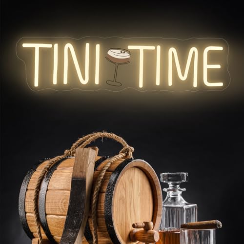 Image of Tini Time Neon Sign, Espresso Martini LED Decor, Home Bar Party Decoration, Beer LED Light, Espresso Martini Time Lover, Bachelorette Party Decor, 16.5 inchx4.5 inch