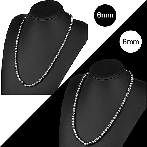 Image of Necklace or Bracelet for Women and Men, Beaded Chain Stainless Steel, Handmade Jewelry, Thick of 6-8MM and Length of 7-40 inch Optional