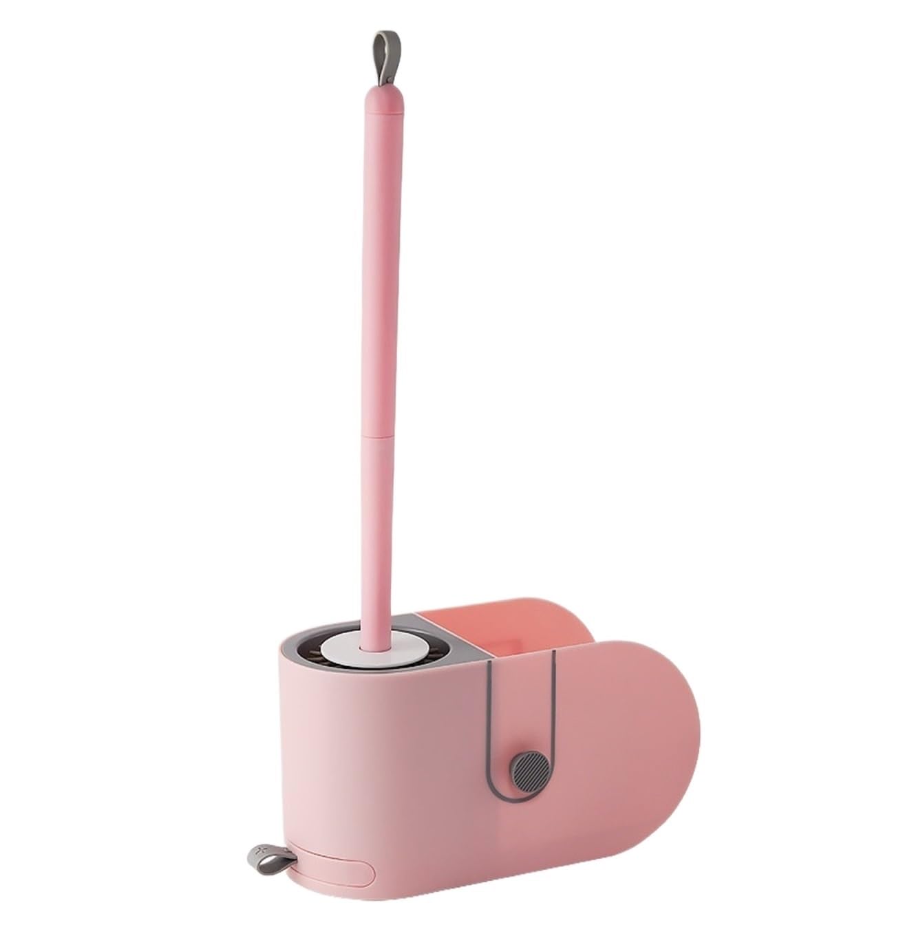 Cepillo de Limpieza Cepillo De Limpieza Montado En La Pared For Inodoro, Cepillo De Silicona For Fregar con Almacenamiento Cepillo de Baño(Pink)