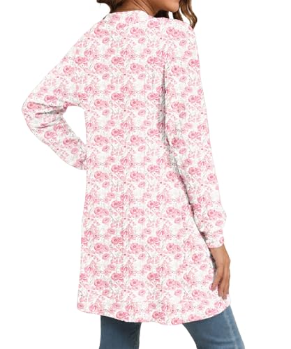 Image of YSYOKOW Cardigan Sweaters for Women Long Sleeve Open Front with Pockets | Long Cardigans for Women Lightweight Soft Casual Dressy Loose Fit Cardigan Sweater with Pockets for Work and Office