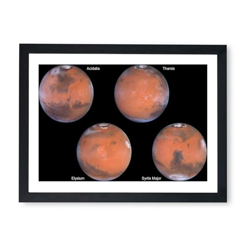 Mars en 1999 idée cadeau astronomie petite affiche encadrée Hubble originale