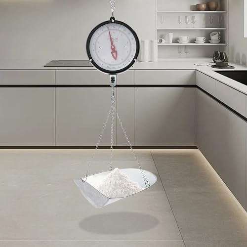 Balanza de Colgar Mecánica con Dial Doble Cara, Capacidad 22 lb/10 kg, con Cadena y Bandeja, Negra miniatura 5
