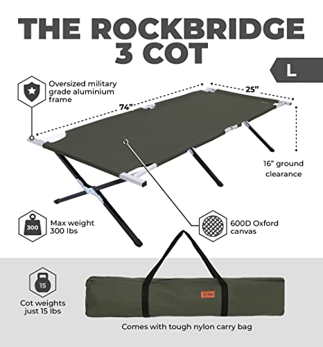 Tough Outdoors Camping Cot For Adults- Folding Sleeping Cots For Camping & Hunting - Heavy Duty Military Bed - Army Fold-Up Camping Bed - Travel Tent Cots - With Organizer & Storage Bag #TOP2