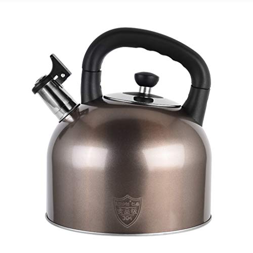 HMLIFE Gaskessel 304 Edelstahl Pfeifen Haushalt Verdicken Hohe Kapazität Gas Induktionsherd Restaurant Wasserkocher (Farbe : A, größe : 4L) Cover