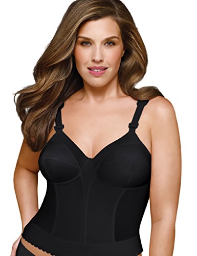 Exquisite Form womens Exquisite Form Women's Back Close Longline #5107532 Bra, Black, 42D US