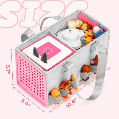 Image of Carrying Case for Toniebox Travel Bag for Tonies Starter Set & Audio Player Felt Cloth Portable Bags for Toniebox 2 Kids Travel Toy Organizer Tote Bags Handbag