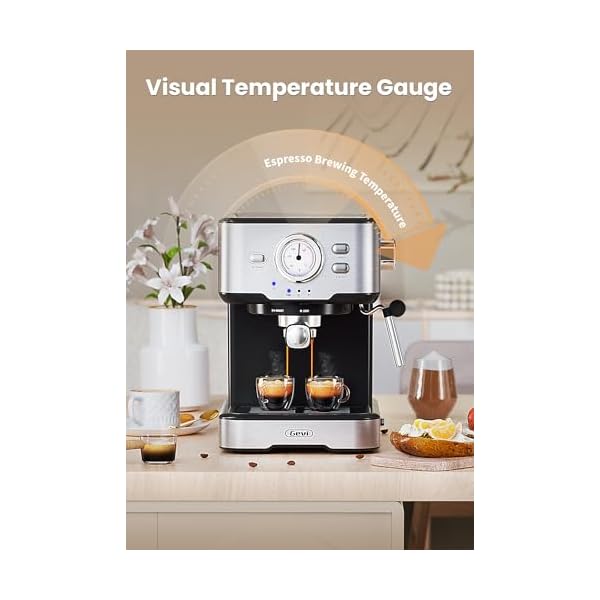 Gevi Espresso Machine High Pressure,Compact Espresso Coffee Machines with Milk Frother Steam Wand,Professional Coffee,Cappuccino,Latte Maker for Home,Espresso Maker, Gift for Coffee Lover, Dad or Mom - Image 7