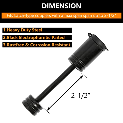 Meta Hardware Trailer Tongue Coupler Lock 1/4" Dia, Trailer Hitch Lock With 2-1/2 Inch Span Fits Latch-Type Coupler, Solid Hitch Locks With Keys For Towing Boat Truck Rv Car Trailer #TOP3
