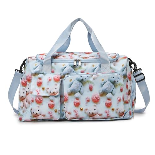 [�C���X�N] Oversized Travel Bags with Cartoon Design Water Resistant Oxford Space for Outdoor Sports Gears and Shoe Storage Oxford F