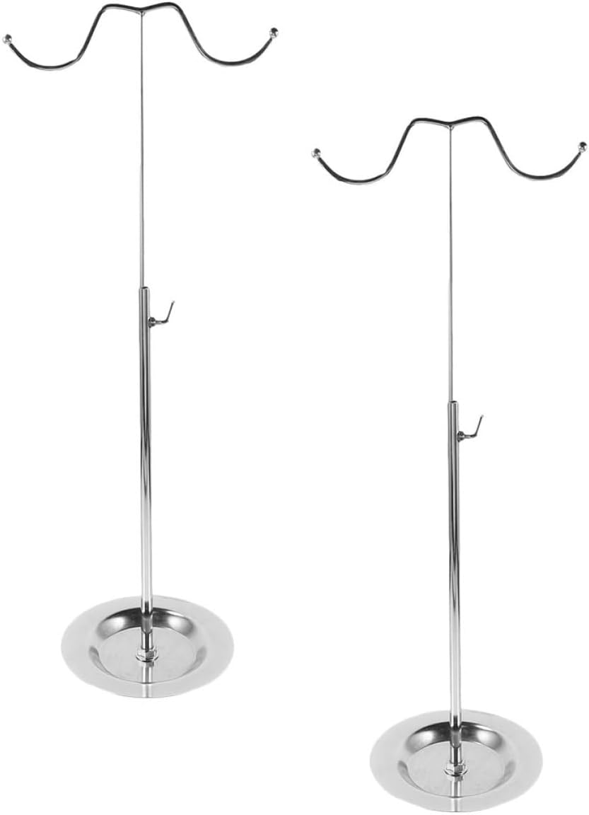 Homoyoyo 2pcs Adjustable Metal Handbag Hook Stand 38-68cm Telescopic Purse Display Holder for Home and Shop Use
