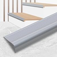 Gaahing Vinyl Anti-Rutsch Treppe Schritt, Peel und Stick Anti-Rutsch Treppe Nase, Form Trim Tritte Kantenschutz für Innenanwendungen (5m, Grau)