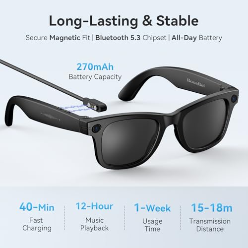 AI Smart Glasses with Camera,8MP 2K HD Camera Glasses,AI Voice Control,Photo Recognition and Translation,Smart Sunglasses with Bluetooth Call,IP67 Waterproof for Driving,Outdoor,Men,Women,+2 Lenses. by BooaBei - Image 8
