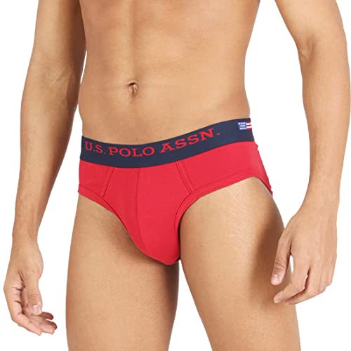 Image of U.S. Polo ASSN. Men's I006 Elasticized Waist Pure Cotton Underwear Briefs - Pack of 2