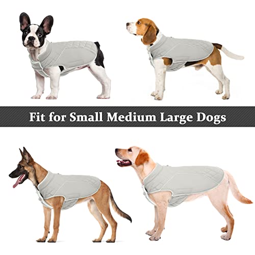 Kuoser Dog Winter Coat, Cozy Cold Weather Dog Coat Windproof Dog Jacket Thick Fleece Lining Dog Apparel Reflective Dog Vest For Small Medium Large Dogs Pet Winter Clothes With Harness Hole S-2Xl #TOP3