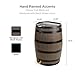 RTS Home Accents Premium 55-Gallon Rain Barrel with Removable Lid, Flat Back Rain Water Collection Barrel, Woodgrain with Black Stripes