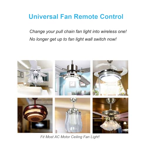 LPHUMEX 2 Pack Universal Ceiling Fan Remote Control Kits, Small Size Receiver Fan Speed, Light and Timing Remote for Harbor Breeze/Westinghouse/Honeywell/Other Ceiling Fan lamp by LPHUMEX - Image 6