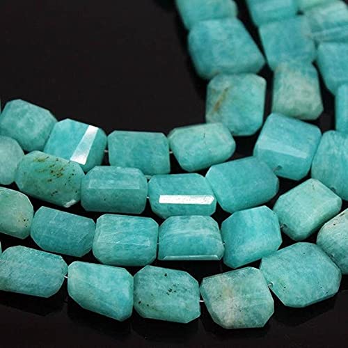 Perles amazonite verte LKBEADS en pépites facettées de 10-14mm pour création de bijoux de 20cm