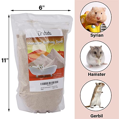 DR.DUDU Hamster Bath Sand, 6.6lb Dust Free Desert Sand or Potty Litter Sand for Hamster Chinchillas Gerbil Syrian Mice Small Animals (Beige) - Thumbnail 2