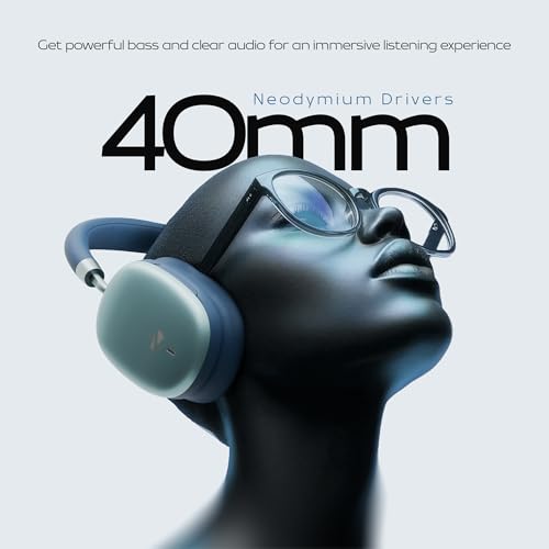 Image of Zebronics Silencio 200T Wireless Headphones, Hybrid ANC 48dB, Upto 100Hrs Playback, 40mm Drivers, Dual Mic ENC, BT v6.0, Gaming Mode, Dual Pairing, Touch Controls, App Support, AUX, Blue