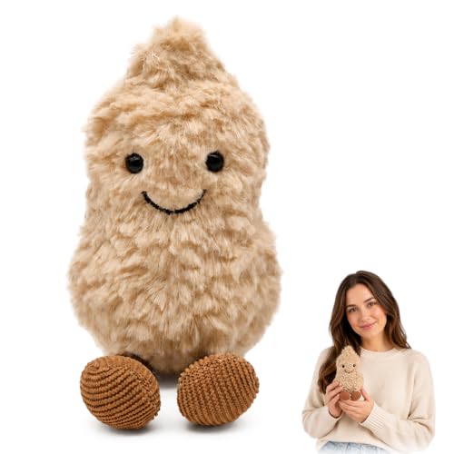 JHAZUN Peluche Cacahuete 20cm, suave, sonriente, decoración JHAZUN Peluche Cacahuete 20cm, suave, sonriente, decoración
