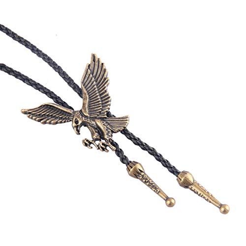Image of Western Black Bolo Tie for Men and Women,Native American Leather Bolo Tie String