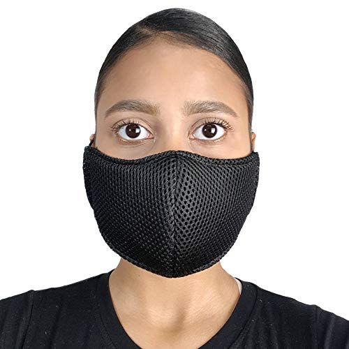 Máscara de tecido preta unissex Kit 4 unidades Maria Adna