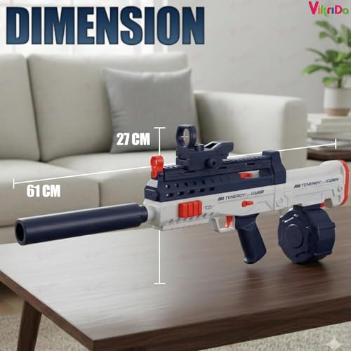 Image of VikriDA Electric Water Gun with Free Extra Rechargeable Battery 434CC Tank Automatic Water Blaster with Long Shooting Range Beach, Pool & Outdoor Summer Toy for Kids & Adults