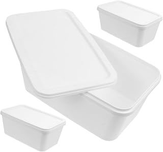 TIDTALEO 3pcs Large Ice Cream Preservation Box Food Storage Keeper for Freezer Food-grade Kitchen Container Simple Design Odor Easy Access