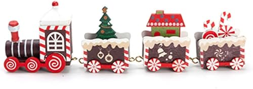 Adorno de tren de madera de Navidad decoración de Navidad juego de decoración de tren de Navidad de madera adornos de tren de Navidad juguetes de