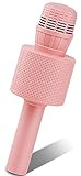 Ankuka Micrófono inalámbrico de karaoke para niños de 3 a 12 años, fiesta de cumpleaños o Navidad (rosa)