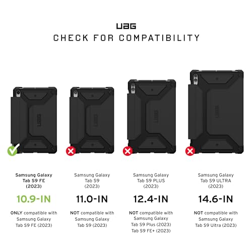Urban Armor Gear 224415114040 Uag Designed For Samsung Galaxy Tab S9 Fe Case Metropolis Se Black, W/Kickstand Auto Wake/Sleep S Pen Holder Rugged Military Dropproof Protective Cover By Urban Armor Gear thumb #1
