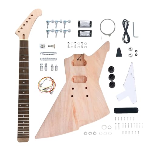 ModouString Guitar kits Mahogany wood body Neck, Rosewood fretboard with block inlay 22 fret 24.75inch DIY Build Your Own Guitar