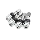 uxcell 4pcs Silver Tone Zinc Alloy Motorcycle Scooter Tubeless Wheel Tire Valve Stem