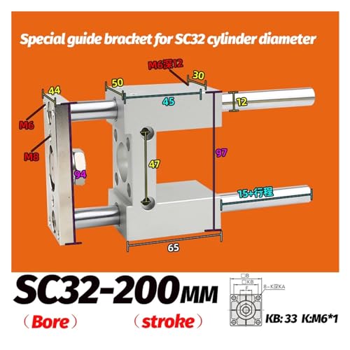 Support de guide pneumatique SC50 pour stabiliser les mouvements d'automatisation - 3