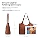 befen Genuine Leather Tote Bags for Women Work, Real Brown Leather Shoulder Handbags Zippered Satchel Purses with Adjustable Strap for Casual Shopping Travel Taupe, Brown