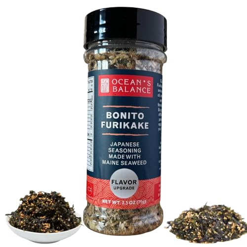 Ocean’s Balance Bonito Furikake Seasoning – Seaweed Seasoning with Bonito Flakes & Maine Coast Seaweed – Healthy Seaweed Salt Blend for Sushi, Tofu, Rice & More – 71g