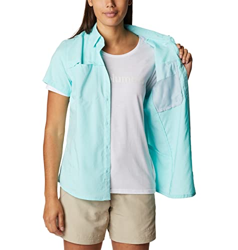 Columbia Camiseta feminina Cool Release manga curta, tecido Gulf Stream, grande