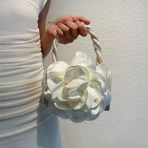 Image of Mini Flower Evening Purse Floral Clutch Purses for Women PU Leather Evening Handbag with Chain Wedding Party Prom