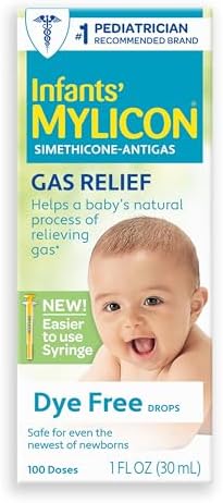 MYLICON Gas Relief Drops for Infants and Babies, Dye Free Formula, 1 Fluid Ounce (Updated Syringe)