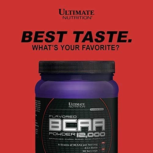 Ultimate Nutrition Flavored BCAA Powder 12000 Branched Chain Post Workout Amino Acid Supplement, Caffeine-Free with 3g Leucine 1.5g Valine 1.5g Isoleucine- Fruit Punch, 60 Servings