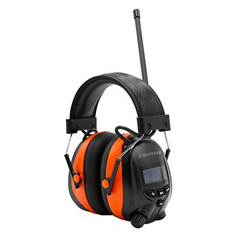 PROTEAR Bluetooth 5.2 Ear Defenders with DAB/DAB+ FM Radio,Rechargeable Electric Safety Earmuffs with Hands-Free Calling,SNR 30dB Cover