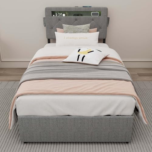 Nahenduo Bed Frames Queen with Headboard, Queen Size Bedframe with