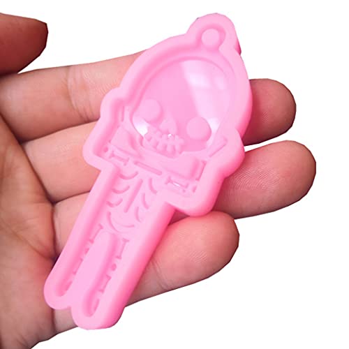 A FEI Chaveiro de caveira DIY molde de silicone com orifício chaveiro pingente feito à mão para fabr