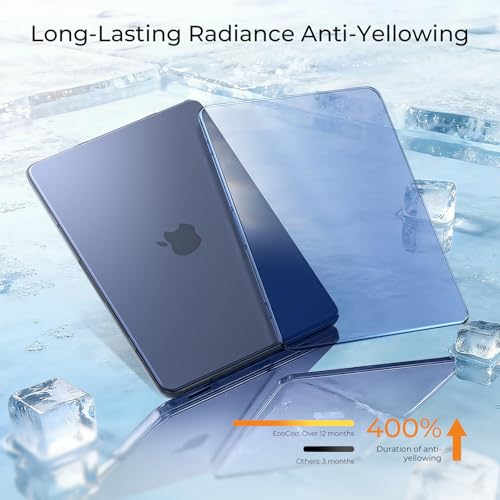 Image of EooCoo Compatible with Apple 2026 MacBook Neo Case 13 inch Mac Laptop A3404 with A18 Pro Chip, Transparent Hard Shell & Keyboard Skin Cover & Laptop Screen Protector - Crystal Indigo
