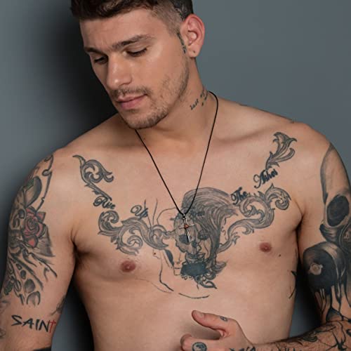 Collar de cruz de plata esterlina para hombre Collar de cruz de plata esterlina para hombre