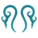 One Acrylic Devil Horn: 8g Turquoise (SOLD INDIVIDUALLY. ORDER TWO FOR A PAIR.)